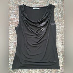 Calvin Klein Black Draped Tank Top